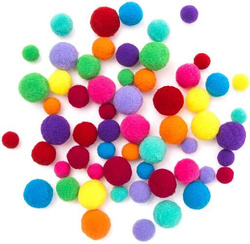 Pompony Pluszowe Kolorowe Juicy Mix 60szt.