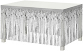 Skirting Dekoracja na Brzeg Stołu Srebrna 0,8x3m