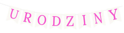 Baner URODZINY Różowy, 1kpl.