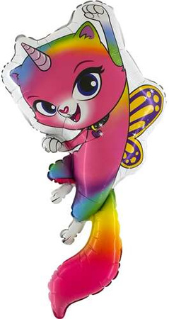 Balon Foliowy Tęczowy Motylokotorożec Kitty 100cm