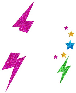 Naklejki Biżuteria Ozdoba Twarz Disco Błyskawica