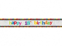 Baner urodzinowy Happy 18th Birthday, 270cm, 1 szt