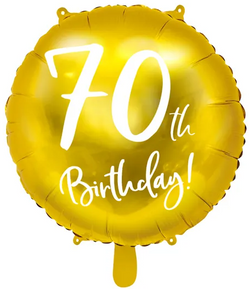 Balon foliowy 70th Birthday, złoty, 45cm