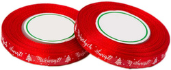Tasiemka Wstążka WESOŁYCH ŚWIĄT Czerwona 12mm x23m