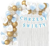 Zestaw Girlanda Balonowa Baner Niebieska Chrzest