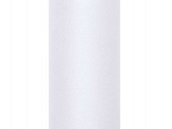 Tiul gładki, biały, 50cm x 9m, 1szt.