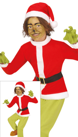 Strój Kostium Zielony Przeciwnik Świąt 5-6 lat