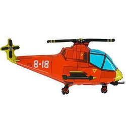 Balon foliowy Helikopter czerwony Mini 14", 1 szt.
