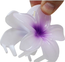 Spinka Włosów Klips Biało-Fioletowy Kwiat 8cm