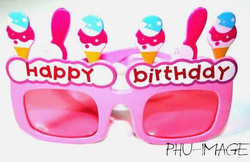 Okulary urodzinowe; HAPPY BIRTHDAY, 1 szt.