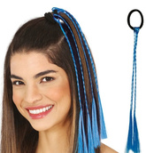 WAROCZYKI Pasemka do Włosów NIEBIESKIE 35cm 3szt.