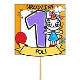 Topper Kotka Kici Kici DUŻY Urodziny IMIĘ 1szt.