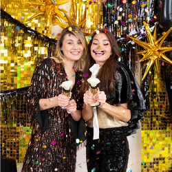 Balon Foliowy STRZELAJĄCY KONFETTI Szampan 20cm