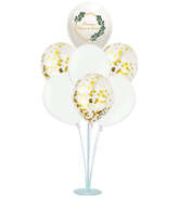 Stojak na balony i 7 balonów komunijnych