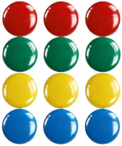 Magnesy Kolorowe Okrągłe Dekoracyjne 2cm 12szt