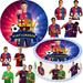 Zestaw Tortowy, Opłatek 20cm, Figurki, FC Barcelona