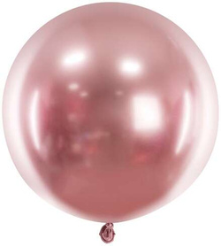 Balon okrągły Glossy 60 cm, różowe złoto 1 szt.