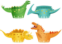 Foremki Papilotki Muffiny Babeczki DINOZAUR 8szt.