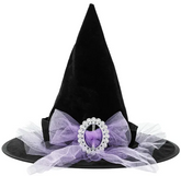 Kapelusz Wiedźmy Czarownicy Czarny Fioletowy