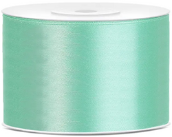 Tasiemka satynowa, zielona mięta, 50mm/25m