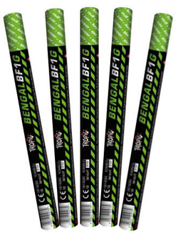 Pochodnia Ręczna Flara Meczowa Raca Zielona 5szt.