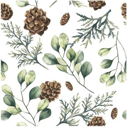 Serwetki Gałązki Eukaliptus Szyszki 33x33cm 20szt.
