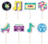 Toppery na Muffiny Retro Disco Lata 80, 8szt.
