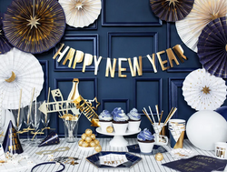 Rozety Papierowe Dekoracyjne Granatowe Mix 4szt.