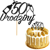 Topper na Tort 50 URODZINY Party CZARNY