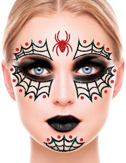 Naklejki Brokatowe Ozdoba na Twarz PAJĄK Spider