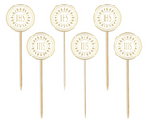 Pikery Dekoracja Złote IHS Komunia Święta x6