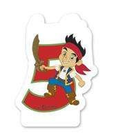 Świeczka na tort cyfra 5 Jake i Piraci, 1 szt.