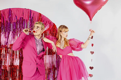 Kurtyna Party, czerwony, 90x250cm, 1 szt.