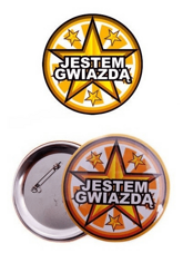 Przypinka JESTEM GWIAZDĄ , 1 szt.