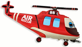 Balon foliowy 14"  "Helikopter Ratunkowy" czerwony