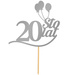 Topper na Tort 20 STO LAT Urodziny SREBRNY