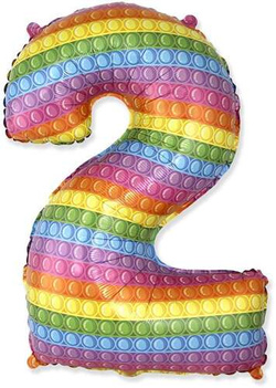 Balon Foliowy Cyfra 2 Dwa POP IT Urodziny 85cm