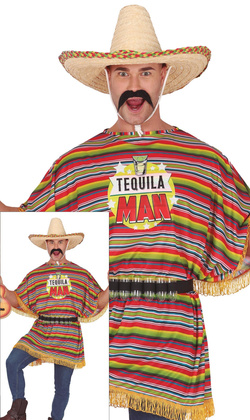 Strój Kostium TEQUILA MAN Meksykanin Ponczo, L