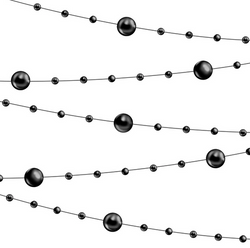 Girlanda Perłowa Kuleczki Czarne Łańcuch 650cm