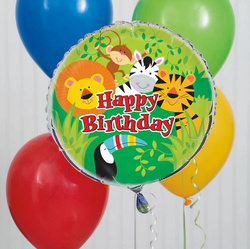 Balon Foliowy Happy Birthday DŻUGLA Zwierzęta 45cm
