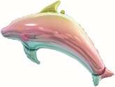 Balon foliowy DELFIN, tęczowy - 93 cm