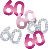 Konfetti Dekoracyjne 60 URODZINY Różowe 14g