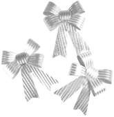 Zestaw kokard dekoracyjnych - prążki srebrne 3szt.