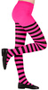 Rajstopy Dziecięce w Różowo Czarne Paski 4-6 lat