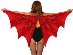 SKRZYDŁA NIETOPERZA Czerwony Wampir 170x80cm