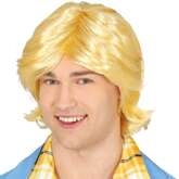 Peruka Męska Blond Grzywka Lata 80 Disco Bal