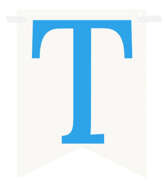 Flagietka, Litera T, Niebieska, 1 szt.