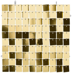 Panel cekinowy kwadraty zimny złoty 30x30cm 100szt