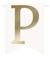 Flagietka, Litera P, Złota, 1 szt.