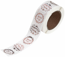 Naklejki na Rolce CHRISTMAS Rose Gold 2,5cm 500szt